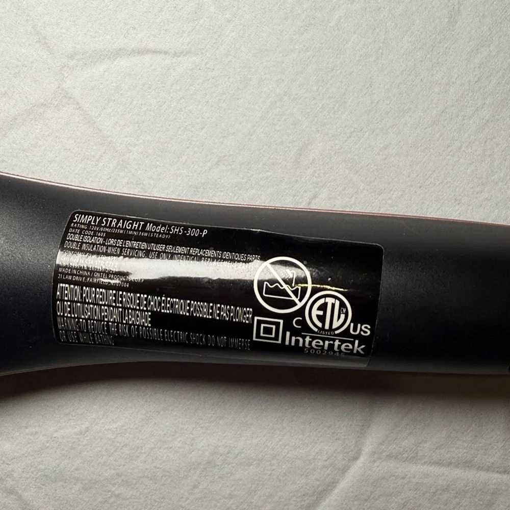 Intertek Simply Straight Ceramic Hair Straightening Brush EUC